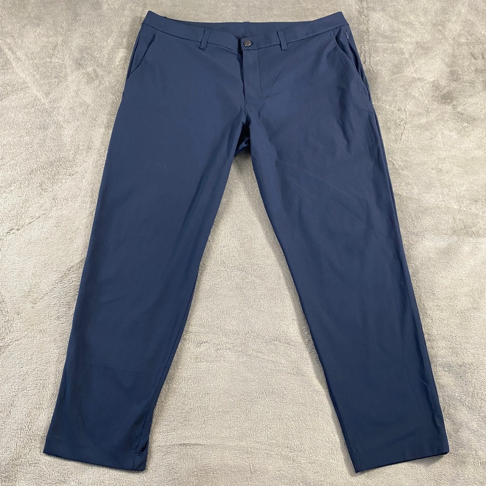 Lululemon ABC Commission Pant Classic Mens 38 Navy Blue Technical Chino Trousers